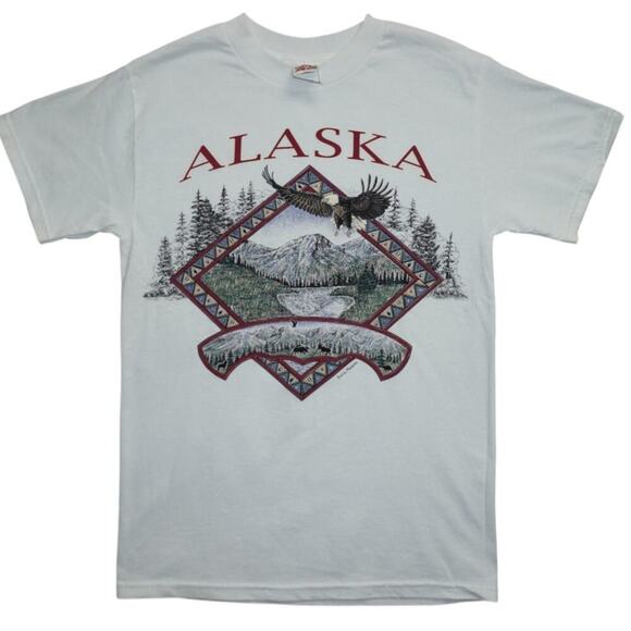 Vintage Alaska Wildlife Tee by Prairie Mountain – L – Bald Eagle & Nature Scene - Picture 1 of 3